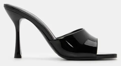 Mules με Φαρδιά Φάσα - Μαύρο-Λουστρίνι