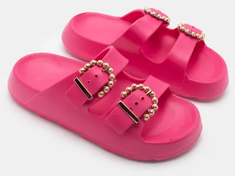 Παντόφλες με Διακοσμητικές Τόκες - Φούξια