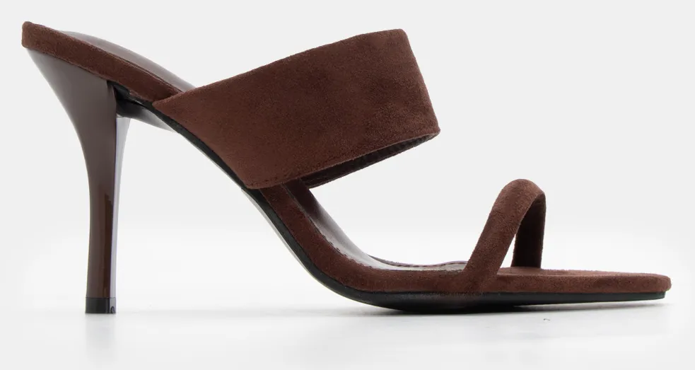 Mules με Διπλή Φάσα - Καφέ Σκούρο