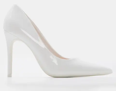 Γόβες Μυτερές Μονόχρωμες - Λευκό