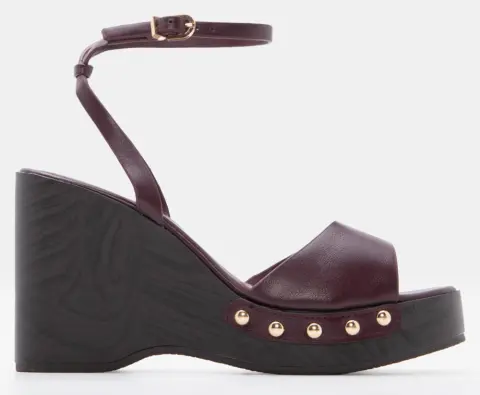 Πλατφόρμα Clogs με Μπαρέτα - Μπορντό