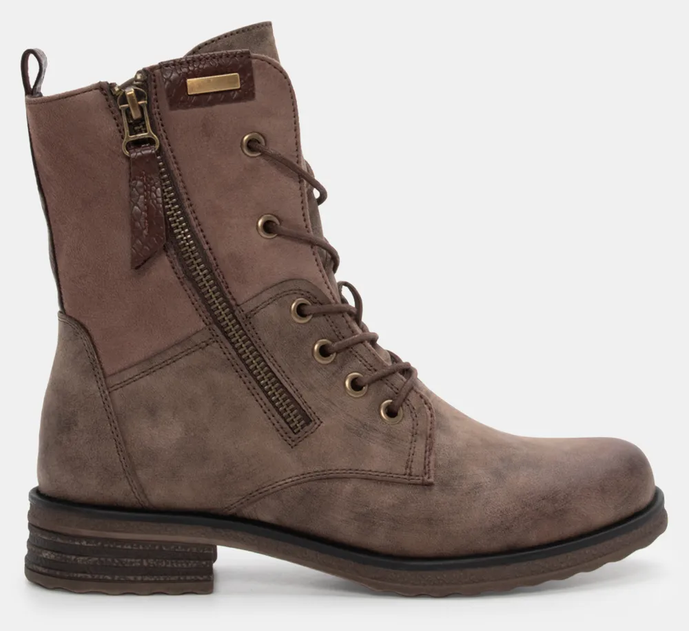 Αρβυλάκια με Διακοσμητικό Φερμουάρ - Μπεζ-Σκούρο