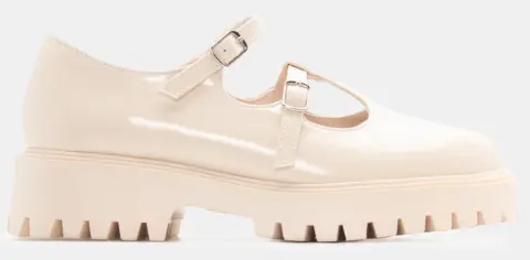 Μοκασίνια με Τρακτερωτή Σόλα & Μπαρέτα - Μπεζ