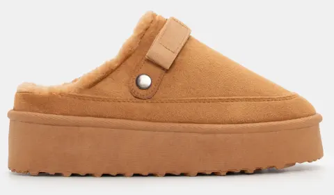 Clogs Σαμπό με Εσωτερική Επένδυση Γούνας - Κάμελ