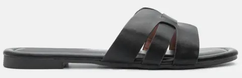 Flat Σανδάλια με Περίτεχνα Λουριά - Μαύρο