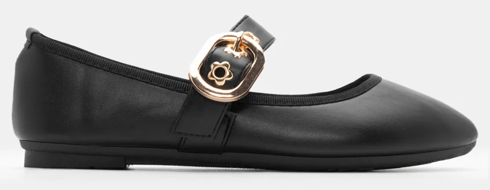 Μπαλαρίνες με Λουράκι & Μεταλλικές Λεπτομέρειες - Μαύρο