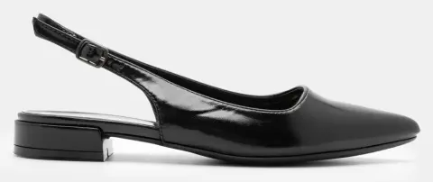 Γοβάκια Slingback Μυτερά - Μαύρο-Λουστρίνι