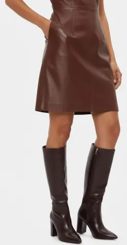 Μπότες Μυτερές με Τακούνι - Καφέ Σκούρο