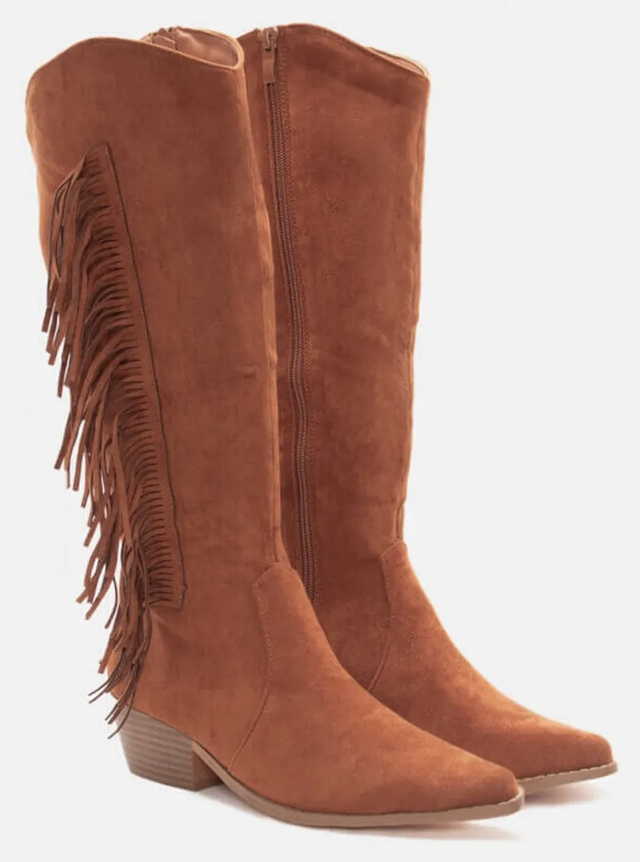 Μπότες Cowboy με Κρόσσια - Κάμελ