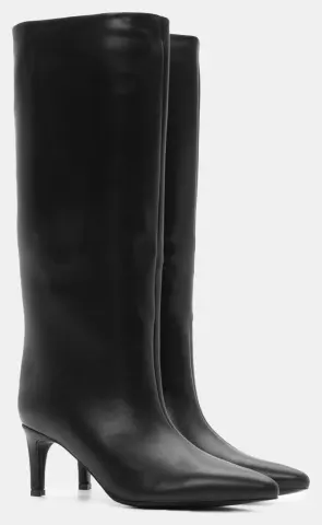 Μπότες Μυτερές Μονόχρωμες - Μαύρο-Ματ