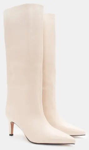 Μπότες Μυτερές Μονόχρωμες - Μπεζ