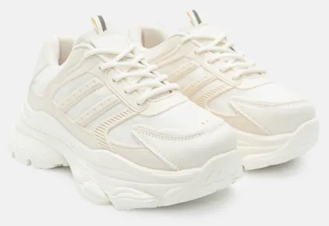 Sneakers με Δίχτυ & Τρακτερωτή Σόλα - Μπεζ