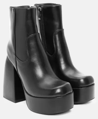 Μποτάκια με Τακούνι & Φιάπα - Μαύρο