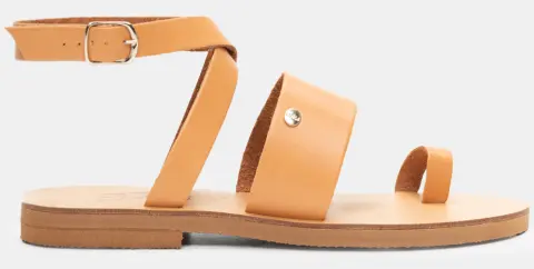 LUIGI DESIGN - Flat Σανδάλια με Λουράκια & Τόκα - Nude