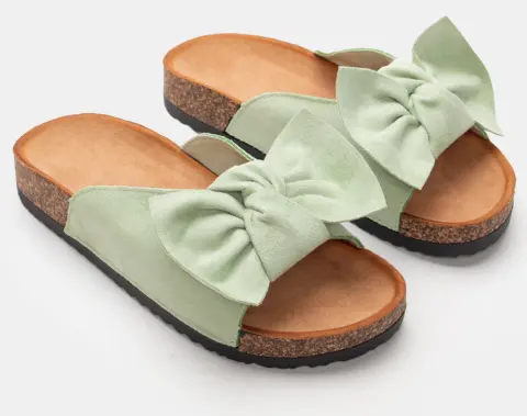 Σανδάλια Flatform με Διακοσμητικό Φίογκο - Μέντα