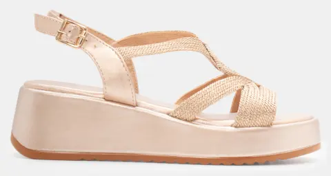 Πλατφόρμες με Πλεκτά Λουράκια - Χαλκός