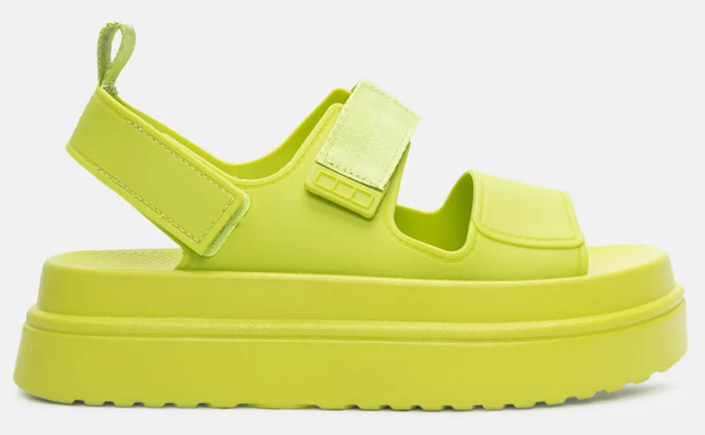 Σανδάλια Flatform με Λουράκια Scratch - Λαχανί