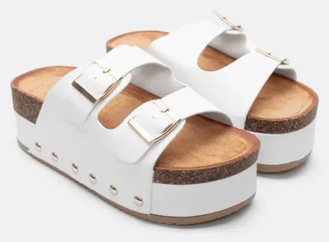 Πλατφόρμες με Διπλές Τόκες & Τρούκς - Λευκό