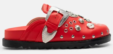 Clogs με Διακοσμητικά Τρουκς - Κόκκινο