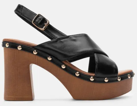 Πλατφόρμες με Χιαστί Λουράκια - Μαύρο