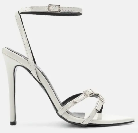 LUIGI DESIGN - Πέδιλα Μυτερά με Χιαστί Λουράκια & Τόκες - Πάγου-Λουστρίνι