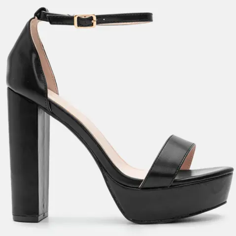 Πέδιλα με Κλειστή Φτέρνα & Φιάπα - Μαύρο