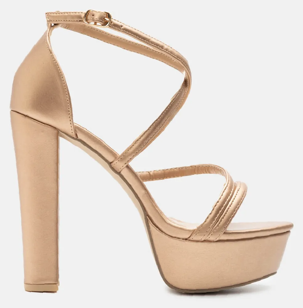 LUIGI DESIGN - Πέδιλα με Χιαστί Λουριά & Φιάπα - Χαλκός