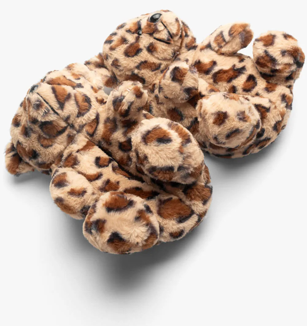 Παντόφλες Γούνινες με Σχέδιο Αρκουδάκι - Animal Print