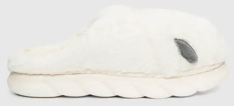 Παντόφλες Γούνινες με Σχέδιο - Λευκό