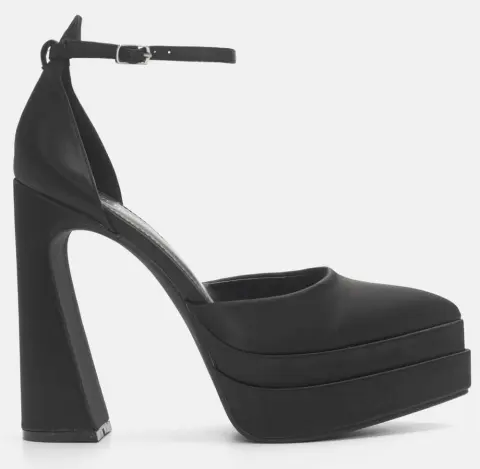 Γόβες Μυτερές με Διπλή Φιάπα - Μαύρο