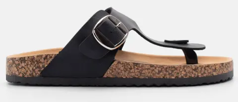 Σανδάλια Flatform με Διακοσμητική Τόκα - Μαύρο