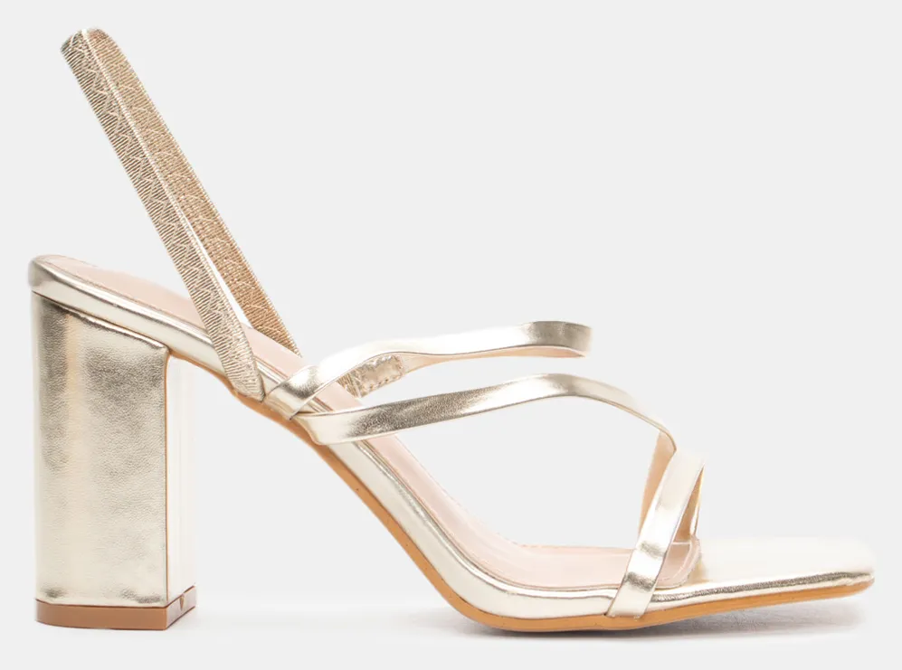 Mules με Πολλαπλά Λουράκια - Χρυσό