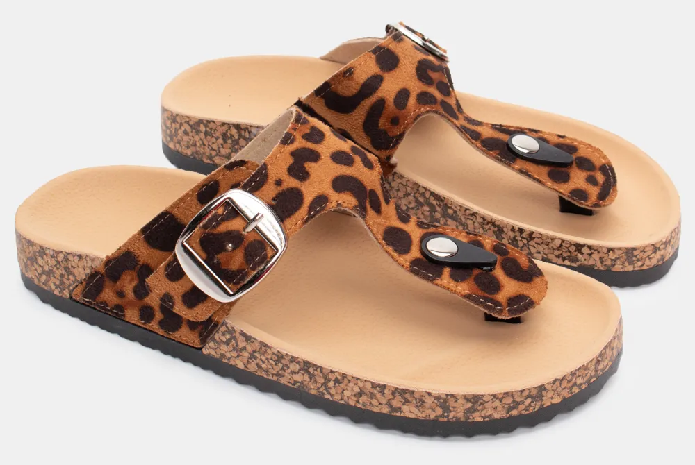 Σανδάλια Flatform με Διακοσμητική Τόκα - Animal Print