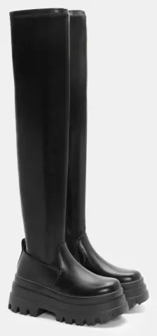 Μπότες Δίσολες Κάλτσα Over The Knee - Μαύρο