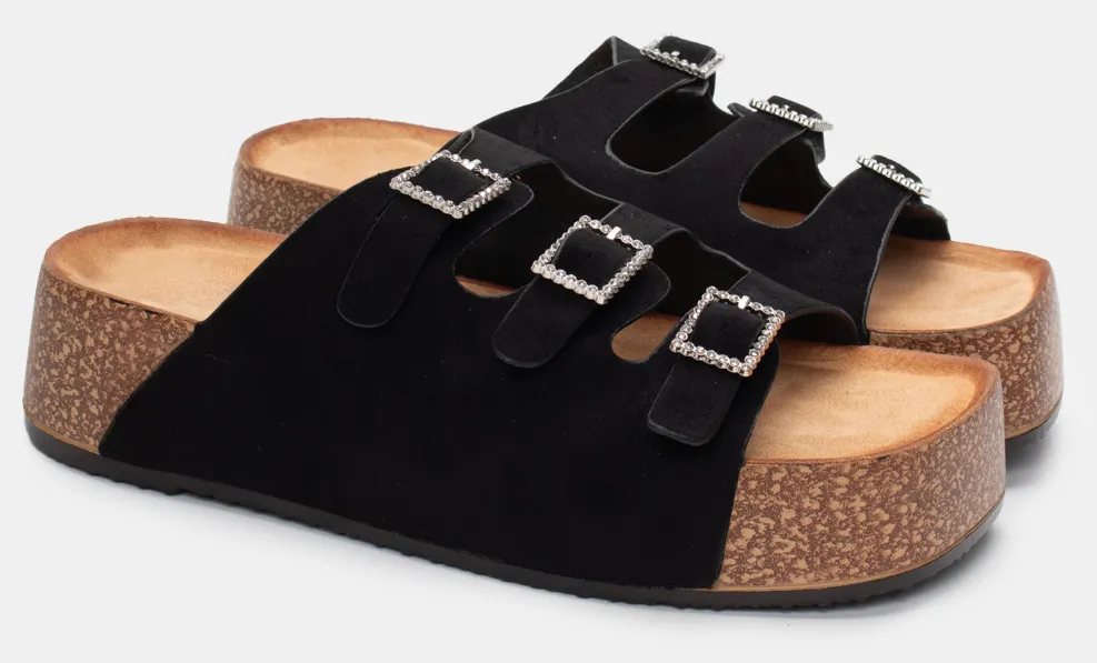 Πλατφόρμες με Strass - Μαύρο