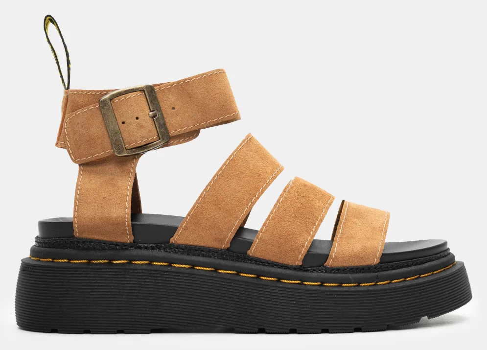 Σανδάλια Flatform με Μπαρέτα - Κάμελ