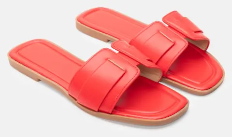 Σανδάλια Flat με Φάσα - Κόκκινο