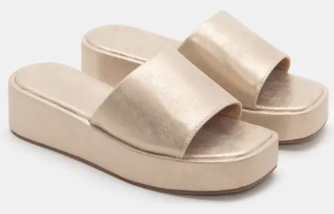 Πλατφόρμες Flatform με Φαρδιά Φάσα - Χρυσό
