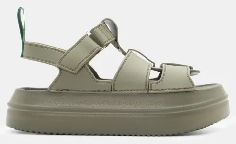 Πέδιλα Flatform με Velcro - Χακί