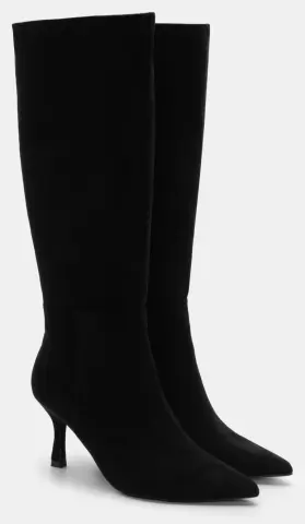 Μπότες Μυτερές με Ραφές - Μαύρο