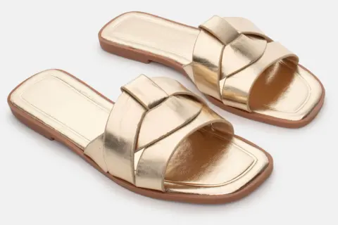 Flat Σανδάλια με Φάσα - Χρυσό