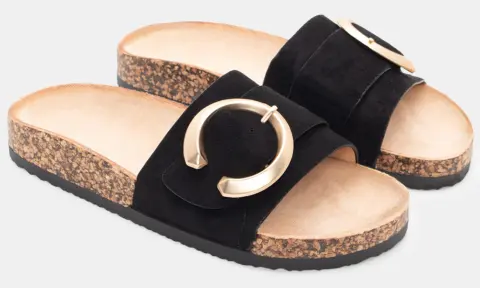 Σανδάλια Flatform με Διακοσμητικό Ζωνάκι & Τόκα - Μαύρο