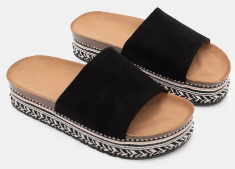 Σανδάλια Flatform Boho - Μαύρο
