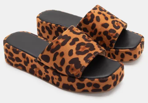 Πλατφόρμες Flatform με Φαρδιά Φάσα - Animal Print