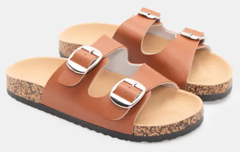 Σανδάλια Flatform με Λουράκια - Κάμελ