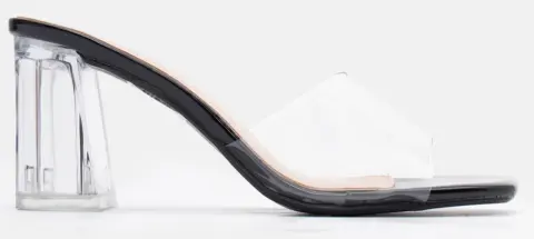 LUIGI DESIGN - Mules με Διάφανη Φάσα & Διάφανο Τακούνι - Μαύρο