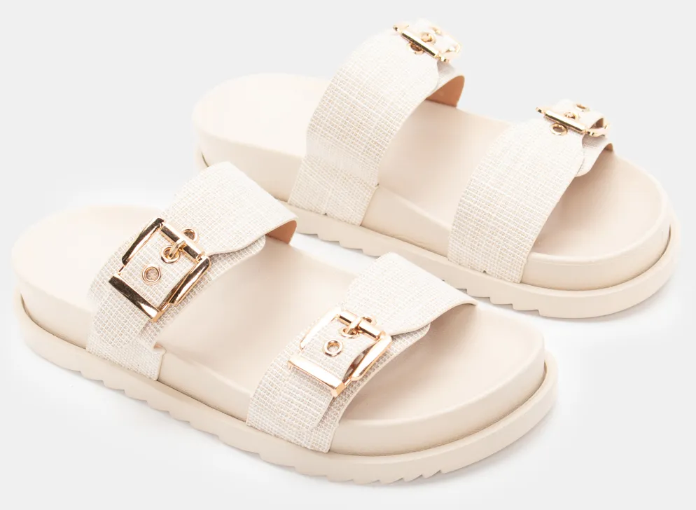 Flat Σανδάλια με Τόκες - Μπεζ