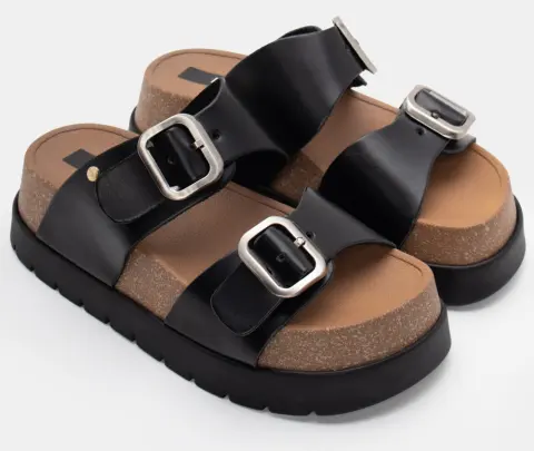 LUIGI DESIGN - Πλατφόρμες Flatform με Διπλή Φάσα - Μαύρο