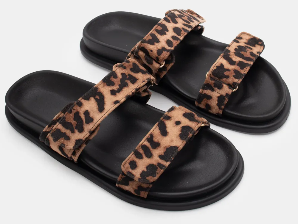 Σανδάλια Flatform με Λουράκια Scratch - Animal Print