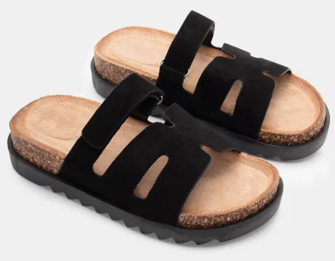 Σανδάλια Flatform με Λουράκι Scratch - Μαύρο